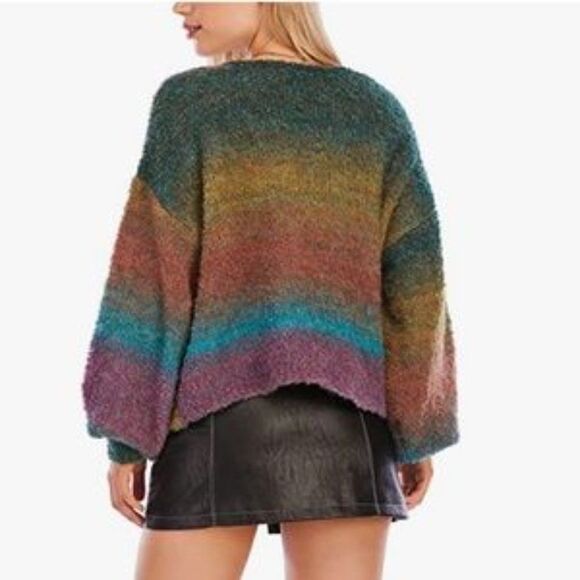 NEW Rainbow Gradient Loose Knit Sweater - Picture 5 of 7